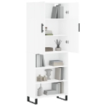 Credenza Bianca 69,5x34x180 cm in Legno Multistrato