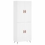 Credenza Bianca 69,5x34x180 cm in Legno Multistrato