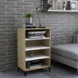 Credenza Bianca e Rovere Sonoma 57x35x90 cm Legno Multistrato