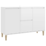 Credenza Bianco Lucido 103,5x35x70 cm in Legno Multistrato