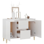 Credenza Bianco Lucido 103,5x35x70 cm in Legno Multistrato