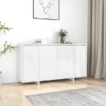 Credenza Bianco Lucido 135x41x75 cm in Truciolato