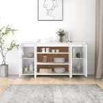 Credenza Bianco Lucido 135x41x75 cm in Truciolato