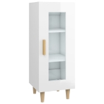 Credenza Bianco Lucido 34,5x34x90 cm in Legno Multistrato