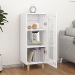 Credenza Bianco Lucido 34,5x34x90 cm in Legno Multistrato