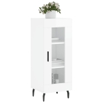 Credenza Bianco Lucido 34,5x34x90 cm in Legno Multistrato