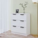 Credenza Bianco Lucido 60x30x70 cm in Legno Multistrato