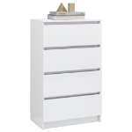 Credenza Bianco Lucido 60x35x98,5 cm in Legno Compensato