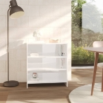 Credenza Bianco Lucido 70x40,5x75 cm in Truciolato