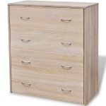 Credenza con 4 Cassetti 60x30,5x71 cm Colore Rovere