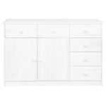 Credenza con 6 Cassetti 113x35x73 cm in Pino Massello Bianco