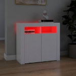Credenza con Luci LED Bianca 80x35x75 cm