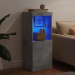 Credenza con Luci LED Grigio Cemento 41x37x100 cm
