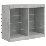 Credenza con Luci LED Grigio Cemento 81x37x67 cm