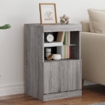 Credenza con Luci LED Grigio Sonoma 41x37x67 cm