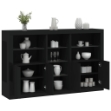 Credenza con Luci LED Nera 162x37x100 cm