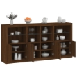 Credenza con Luci LED Rovere Marrone 202x37x100 cm