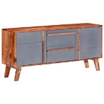 Credenza Grigia 120x30x55 cm in Legno Massello di Sheesham