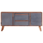 Credenza Grigia 120x30x55 cm in Legno Massello di Sheesham