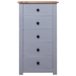 Credenza Grigia 46x40x89 cm in Legno Massello di Pino Panama