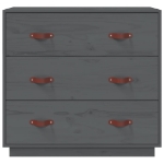 Credenza Grigia 80x40x75 cm in Legno Massello di Pino