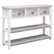 Credenza Grigio Antico 108x30x76 cm Legno Massello di Paulownia