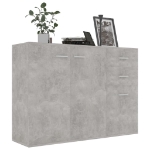 Credenza Grigio Cemento 105x30x75 cm in Legno Multistrato