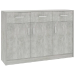 Credenza Grigio Cemento 110x30x75 cm in Legno Multistrato