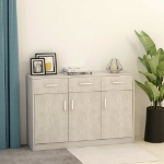 Credenza Grigio Cemento 110x30x75 cm in Legno Multistrato