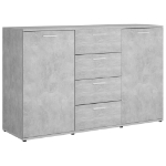 Credenza Grigio Cemento 120x35,5x75 cm in Legno Multistrato