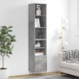 Credenza Grigio Cemento 34,5x34x180 cm in Legno Multistrato