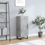 Credenza Grigio Cemento 34,5x34x90 cm in Legno Multistrato