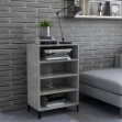 Credenza Grigio Cemento 57x35x90 cm in Legno Multistrato