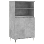 Credenza Grigio Cemento 60x36x110 cm in Legno Multistrato