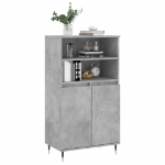 Credenza Grigio Cemento 60x36x110 cm in Legno Multistrato