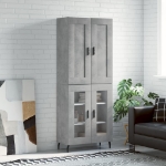 Credenza Grigio Cemento 69,5x34x180 cm in Legno Multistrato