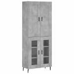 Credenza Grigio Cemento 69,5x34x180 cm in Legno Multistrato