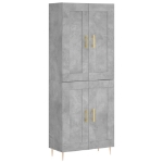 Credenza Grigio Cemento 69,5x34x180 cm in Legno Multistrato