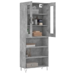 Credenza Grigio Cemento 69,5x34x180 cm in Legno Multistrato