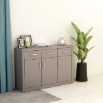 Credenza Grigio Lucido 110x30x75 cm in Legno Multistrato