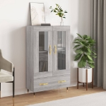 Credenza Grigio Sonoma 69,5x31x115 cm in Legno Multistrato