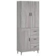 Credenza Grigio Sonoma 69,5x34x180 cm in Legno Multistrato