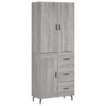 Credenza Grigio Sonoma 69,5x34x180 cm in Legno Multistrato