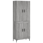 Credenza Grigio Sonoma 69,5x34x180 cm in Legno Multistrato