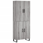 Credenza Grigio Sonoma 69,5x34x180 cm in Legno Multistrato