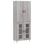 Credenza Grigio Sonoma 69,5x34x180 cm in Legno Multistrato