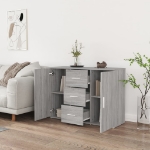 Credenza Grigio Sonoma 91x29,5x65 cm in Legno Multistrato