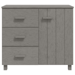 Credenza HAMAR Grigio Chiaro 90x40x80 cm Legno Massello di Pino