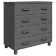 Credenza HAMAR Grigio Scuro 79x40x80 cm Legno Massello di Pino