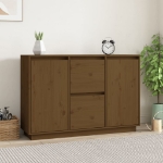 Credenza Marrone Miele 111x34x75 cm in Legno Massello di Pino